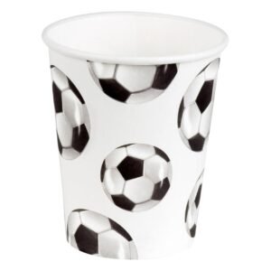 witte wegwerp beker met voetbal print voor feest Papieren Bekers Voetbal