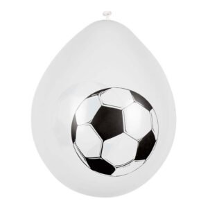 Witte ballon met zwarte voetbal print voor voetbalfeest decoratie