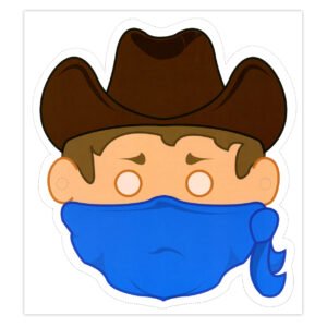 ingekleurd cowboy masker met blauwe bandana voor kinderen