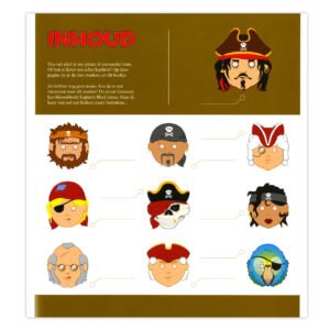 inhoudspagina met verschillende piraten en zeeheld maskers voor kinderen