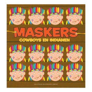 patroon indiaan maskers herhaling kleurrijke veren hoofdtooi Maskers Cowboys en Indianen