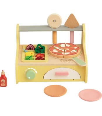compacte houten speelgoed pizza oven met onderdelen Classic World Houten Pizzaoven Speelset