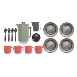 speelgoed servies set met theepot kopjes lepels en borden