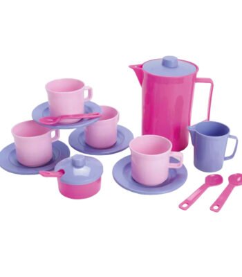 Roze en paars plastic speelgoed theeservies set met kopjes en kan Dantoy Koffieset roze