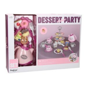 dessert party speelgoed set in verpakking met theepot cupcakes en servies 31 delig