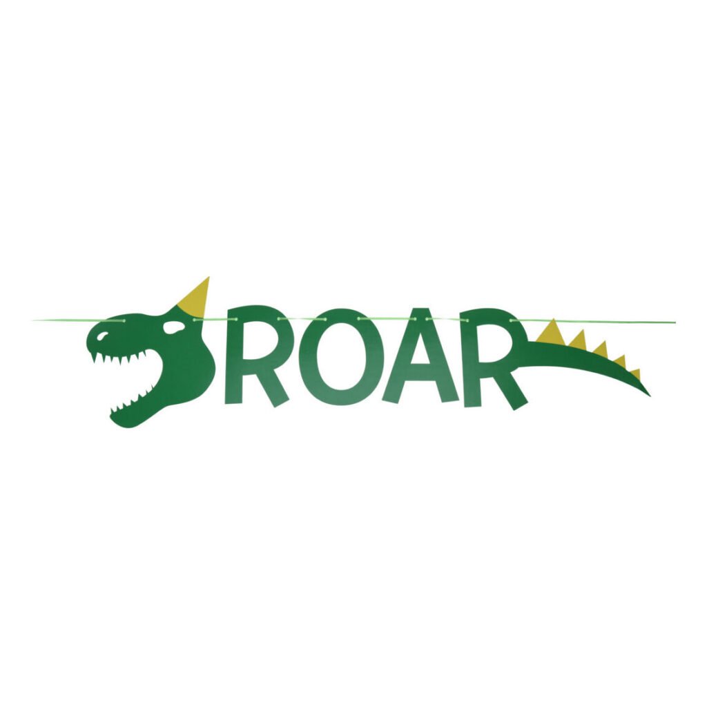 dinosaurus slinger met tekst roars groene feestdecoratie Vlaggenlijn Dino Roars