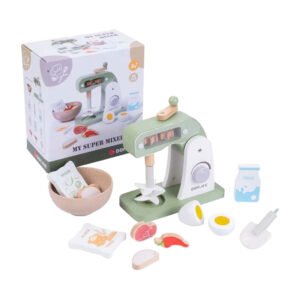 houten speelgoed mixer set met accessoires en verpakking Houten Super Mixer Set