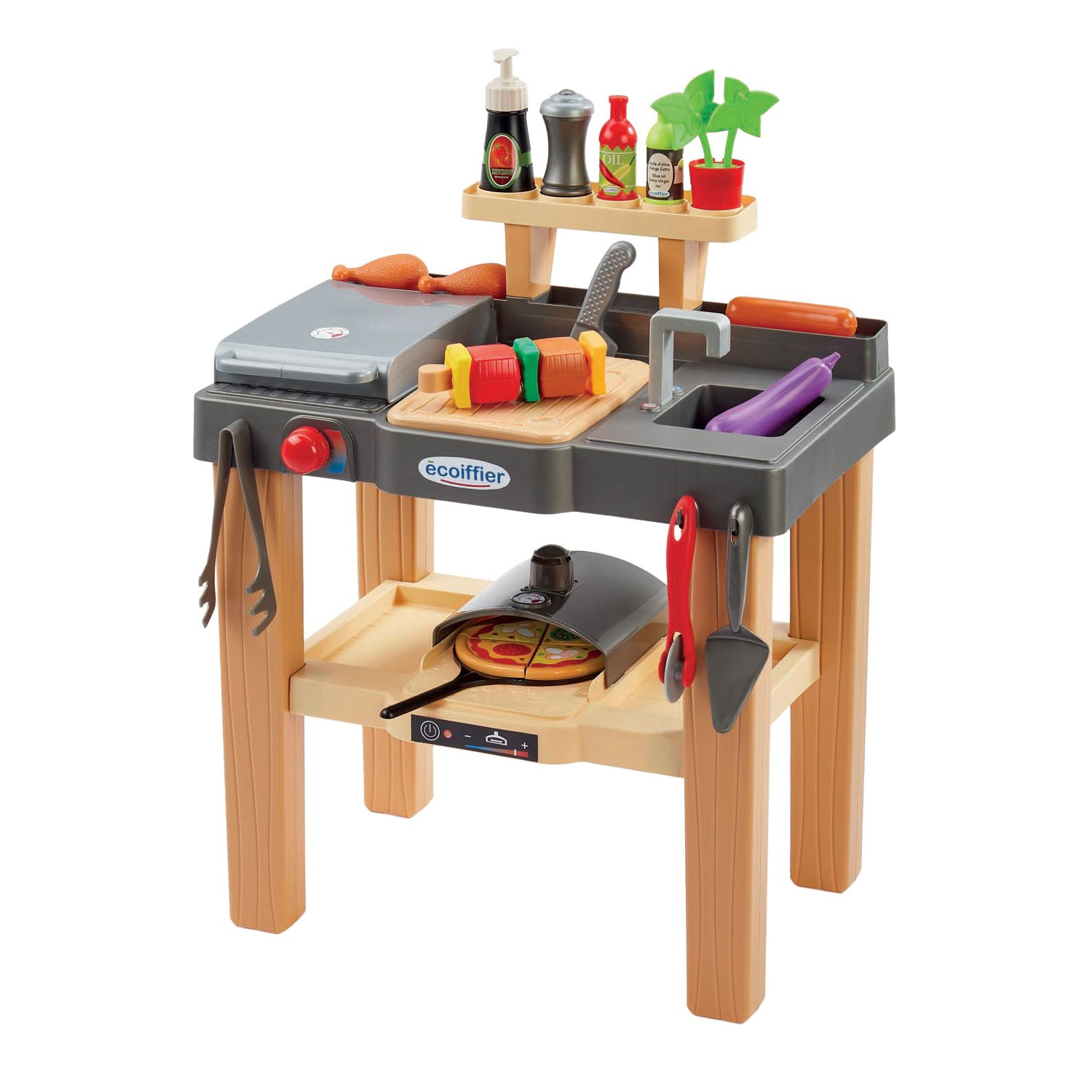 ecoiffier-speelgoed-barbecue-met-accessoires ecoiffier speelgoed barbecue met accessoires en grill Ecoiffier Zomer Keuken met Barbecue en Pizzaoven