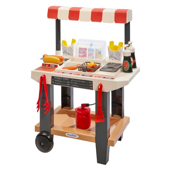 speelgoed bbq karretje met accessoires compleet Ecoiffier 100% Chef Street Food Kraam