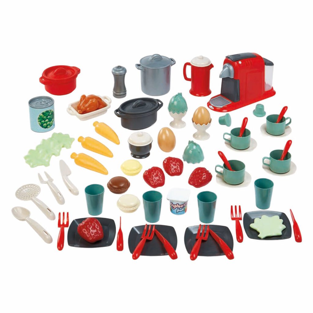 Uitgebreide speelgoed keuken set met accessoires Ecoiffier 100% Chef Servies in Opbergbox