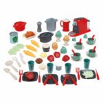 Uitgebreide speelgoed keuken set met accessoires Chef Servies in Opbergbox