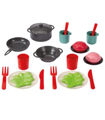Speelgoed kookset met pannetjes, servies en bestek voor kinderen Chef Theeset in Tas