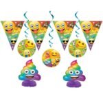 Decoratie Kit Emoji Rainbow Fun feestdecoratie set met slingers ballonnen en regenboog drol centerpiece