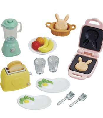 Speelgoed keuken set met blender, fruit, brood en konijnvormige wafels Sylvanian Families 5444 Ontbijtset