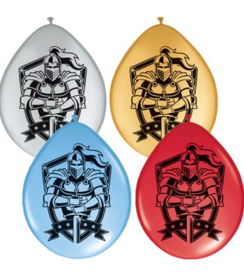 gekleurde ballonnen met ridder logo zilver goud blauw rood Ballonnen Ridders