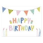kleurrijke happy birthday placemat met slingers en kaarsen illustratie Papieren Placemats Eco Party
