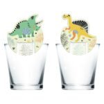 Kinderbekers met kleurrijke dinosaurus decoratie op glas Glasdecoratie Dino Roars