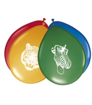 Kleurrijke ballonnen met dierenprints van tijger en zebra Safari Ballonnen