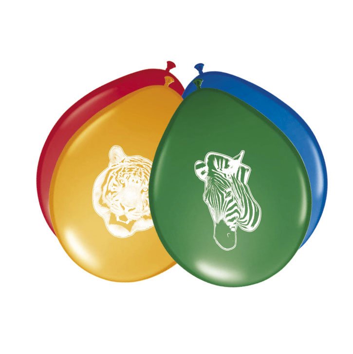 Kleurrijke ballonnen met dierenprints van tijger en zebra Safari Ballonnen