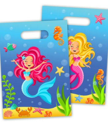 zeemeermin uitdeelzakje met kleurrijke onderwaterwereld en zee dieren Uitdeelzakjes Zeemeermin
