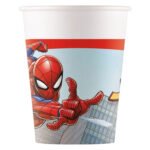 kartonnen beker met Spider-Man illustratie en stadsachtergrond Papieren Bekers FSC Spider-Man Crime Fighter