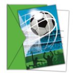 Voetbal in doel met juichende fans in stadion Uitnodigingen en Enveloppen FSC Voetbal Fans