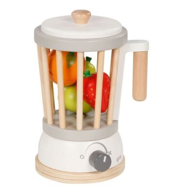 Houten speelgoed blender gevuld met fruit speelgoed Goki Houten Blender met Fruit