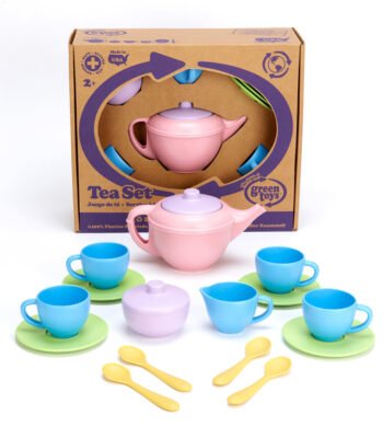 speelgoed theeset met verpakking en servies van gerecycled plastic Green Toys Thee Speelset