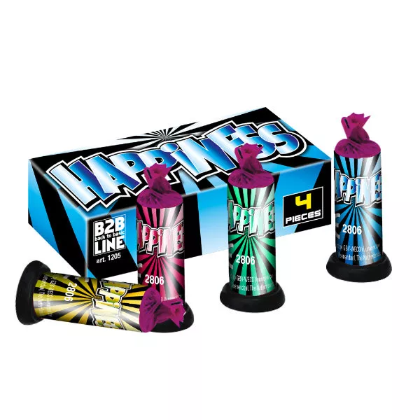 Happiness Sierfonteinen in Verpakking 4 stuks kindervuurwerkpakket B2B Line