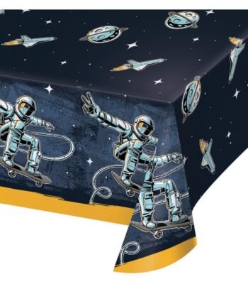 astronauten op skateboard in ruimte met raketten en ufo illustratie Astronaut Tafelkleed