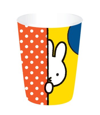 kleurrijke beker met stippen en nijntje illustratie half zichtbaar Nijntje Bekers