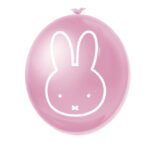 Roze ballon met minimalistische witte konijn illustratie Ballonnen Nijntje Roze