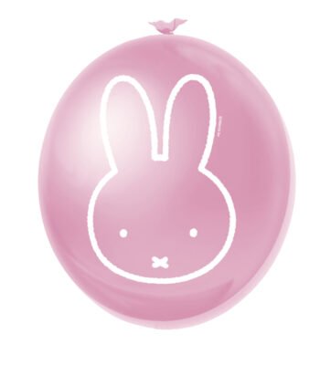 Roze ballon met minimalistische witte konijn illustratie Ballonnen Nijntje Roze