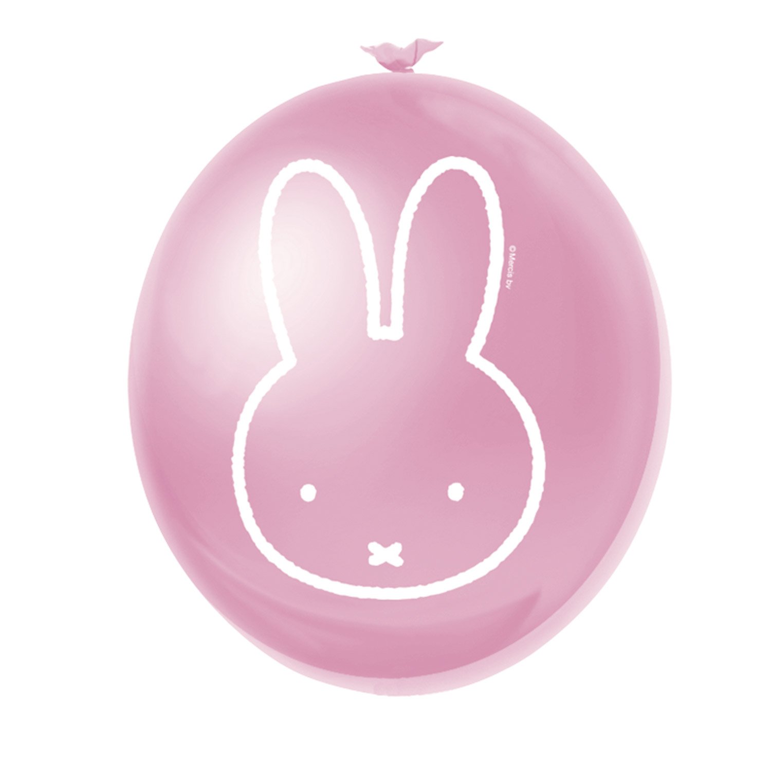 haza-witbaard-roze-ballon-wit-konijn-illustratie Roze ballon met minimalistische witte konijn illustratie Ballonnen Nijntje Roze