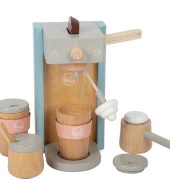Small Foot Speelgoed Baristaset Tasty van hout met melkopschuimer en potjes