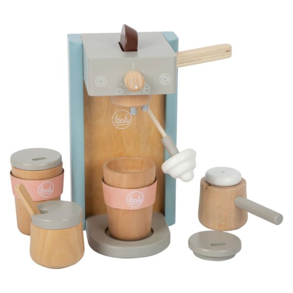 Small Foot Speelgoed Baristaset Tasty van hout met melkopschuimer en potjes