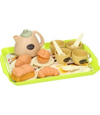 kinder speelgoed thee set met dienblad theepot kopjes en nep gebakjes Dienblad Speeleten Ontbijt