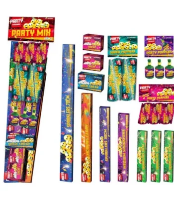 Kindervuurwerk Party Mix Pakket 140-delig gevarieerd vuurwerk voor kinderen