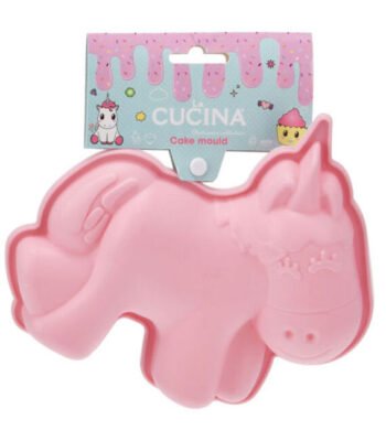 Roze unicorn cakevorm van siliconen met speels design Cakevorm Siliconen Eenhoorn