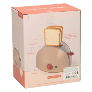 Speelgoed broodrooster verpakking met illustratie en functies