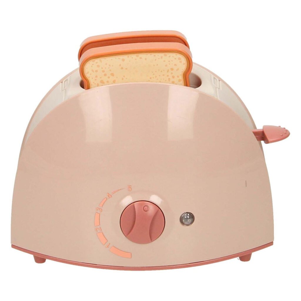 Speelgoed broodrooster met toast en instelbare draaiknop vooraanzicht Broodrooster met Licht en Geluid