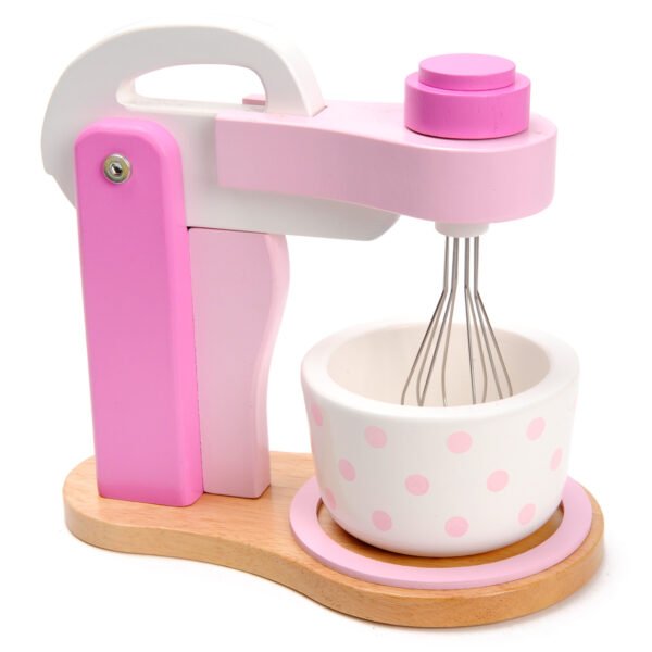 Roze houten speelgoed keukenmixer met mengkom Mentari Houten Mixer