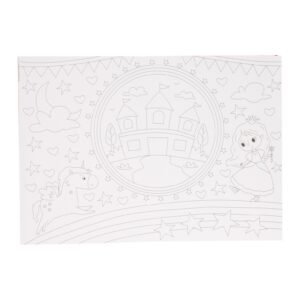 Kleurplaat placemat eenhoorn prinses kasteel sterren