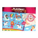 Placemat kleurboek eenhoorn prinses regenboog voorkant
