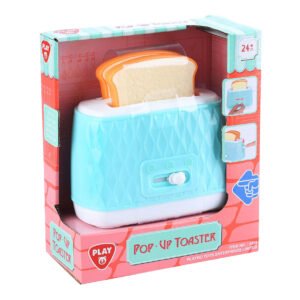 speelgoed pop-up toaster in verpakking met toastjes kinderkeuken