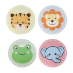 Ronde Dierenplacemats met tijger leeuw kikker en olifant