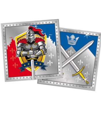 Vierkante Servetten Ridders 20st. met ridder en zwaarden