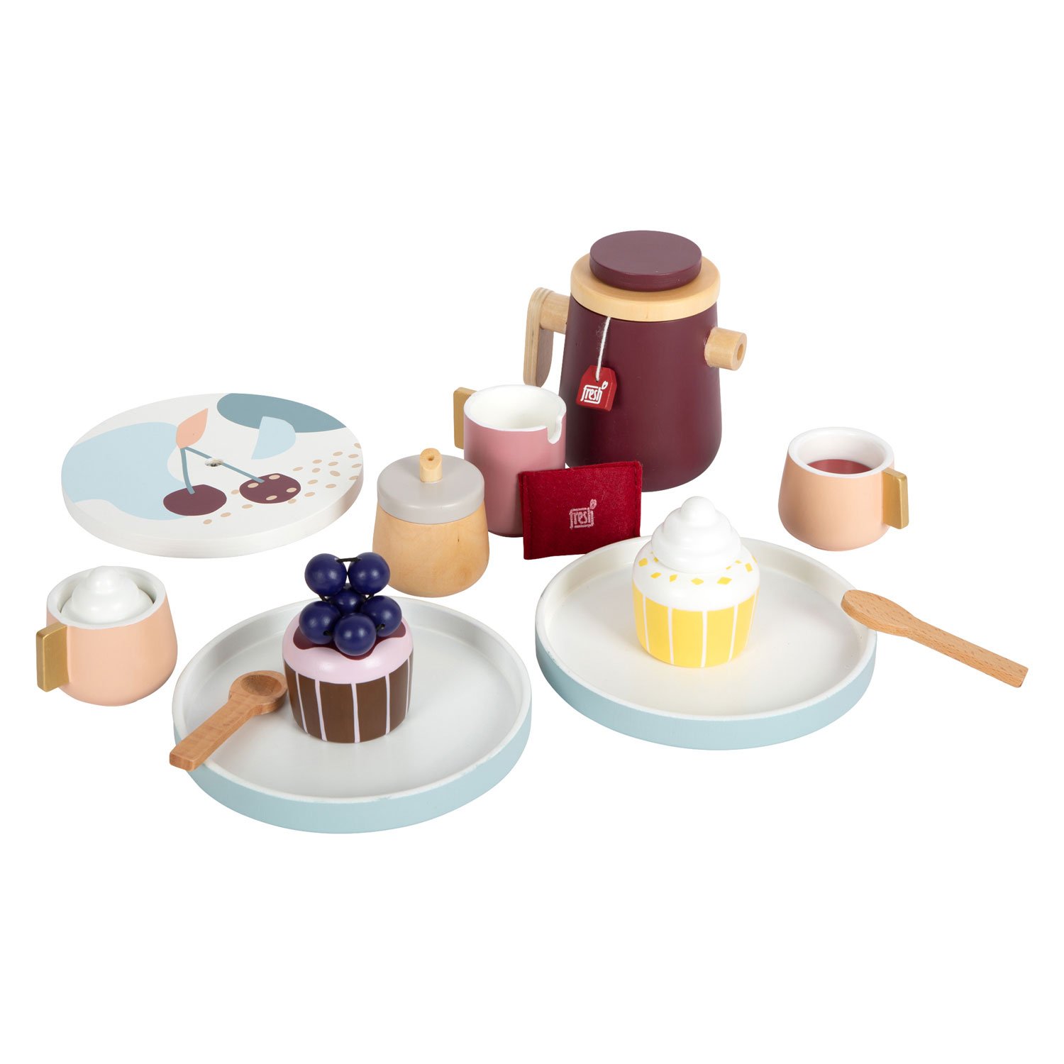 small-foot-complete-houten-speelgoed-theeservies-set complete houten speelgoed theeservies met accessoires Small Foot Houten Koffie en Theeset Tasty