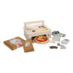 Houten pizza speelgoed set met accessoires en oven overzicht. Small Foot Pizzeria Set