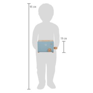 houten speelgoed broodrooster formaat vergelijking kind 19 cm